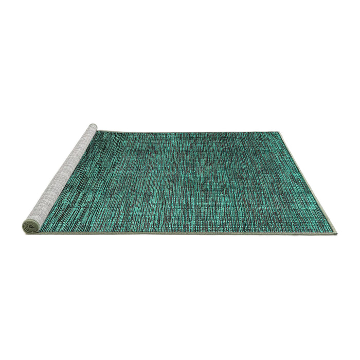 Sideview of Machine Washable Abstract Turquoise Modern Area Rugs, wshabs4563turq