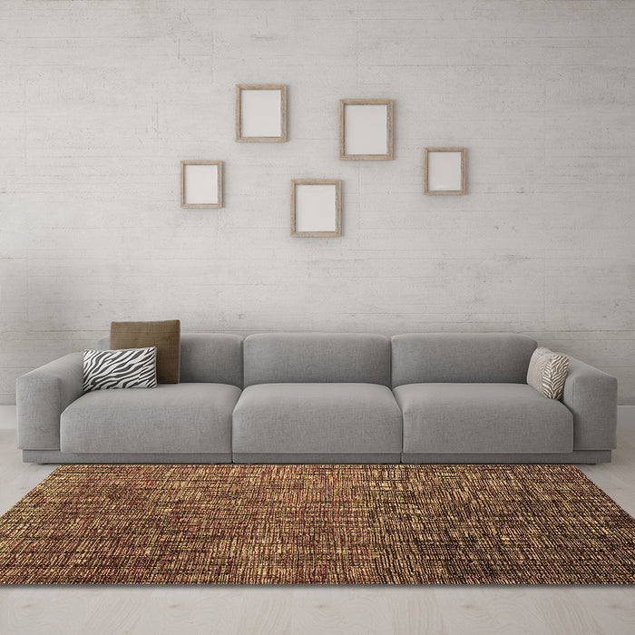 Machine Washable Abstract Brown Modern Rug in a Living Room,, wshabs4563brn