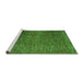 Sideview of Machine Washable Abstract Green Modern Area Rugs, wshabs4563grn