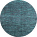 Round Machine Washable Abstract Light Blue Modern Rug, wshabs4563lblu