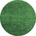 Round Abstract Emerald Green Modern Rug, abs4563emgrn