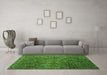 Machine Washable Abstract Green Modern Area Rugs in a Living Room,, wshabs4563grn