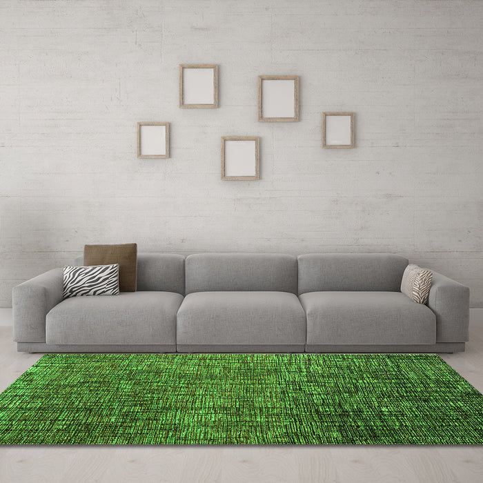 Machine Washable Abstract Green Modern Area Rugs in a Living Room,, wshabs4563grn