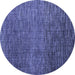 Round Abstract Blue Modern Rug, abs4563blu