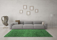 Machine Washable Abstract Emerald Green Modern Rug, wshabs4563emgrn