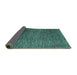 Sideview of Abstract Turquoise Modern Rug, abs4563turq