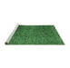 Sideview of Machine Washable Abstract Emerald Green Modern Area Rugs, wshabs4563emgrn