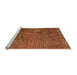 Sideview of Machine Washable Abstract Orange Modern Area Rugs, wshabs4563org