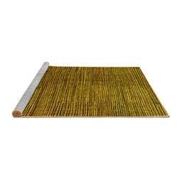 Sideview of Machine Washable Abstract Yellow Modern Rug, wshabs4564yw