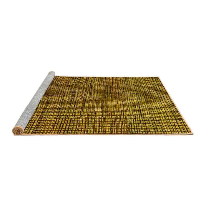 Sideview of Machine Washable Abstract Yellow Modern Rug, wshabs4564yw