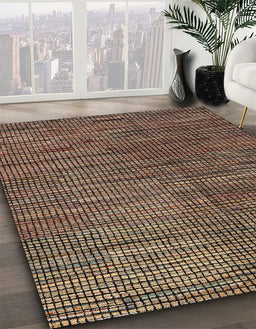 Abstract Red Modern Rug in Family Room, abs4564