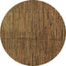 Round Abstract Brown Modern Rug, abs4564brn