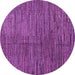 Round Machine Washable Abstract Purple Modern Area Rugs, wshabs4564pur