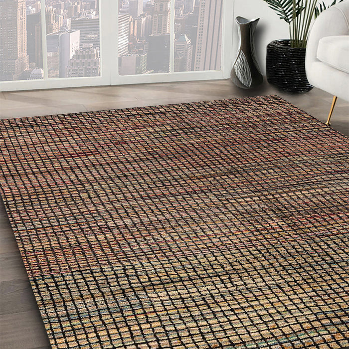 Machine Washable Abstract Night Red Rug in a Family Room, wshabs4564