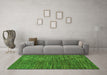 Machine Washable Abstract Green Modern Area Rugs in a Living Room,, wshabs4564grn