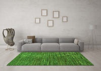 Machine Washable Abstract Green Modern Rug, wshabs4564grn