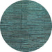 Round Machine Washable Abstract Light Blue Modern Rug, wshabs4564lblu