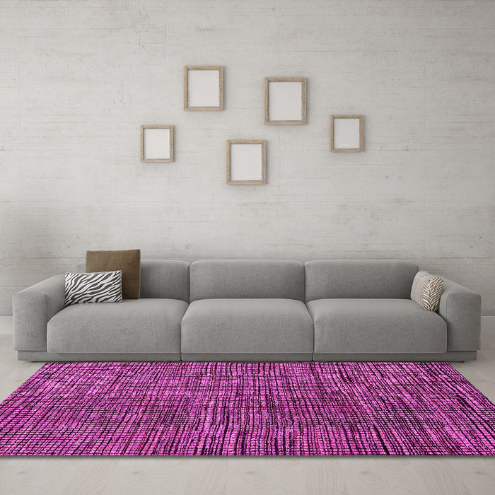 Machine Washable Abstract Pink Modern Rug in a Living Room, wshabs4564pnk