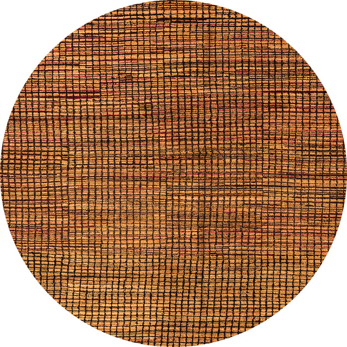 Round Abstract Orange Modern Rug, abs4564org