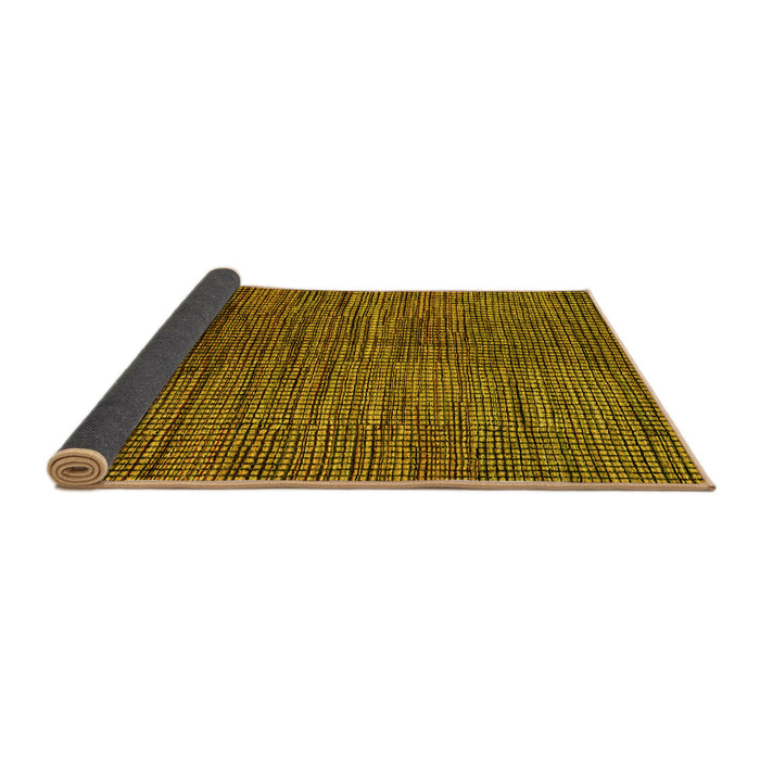 Sideview of Abstract Yellow Modern Rug, abs4564yw