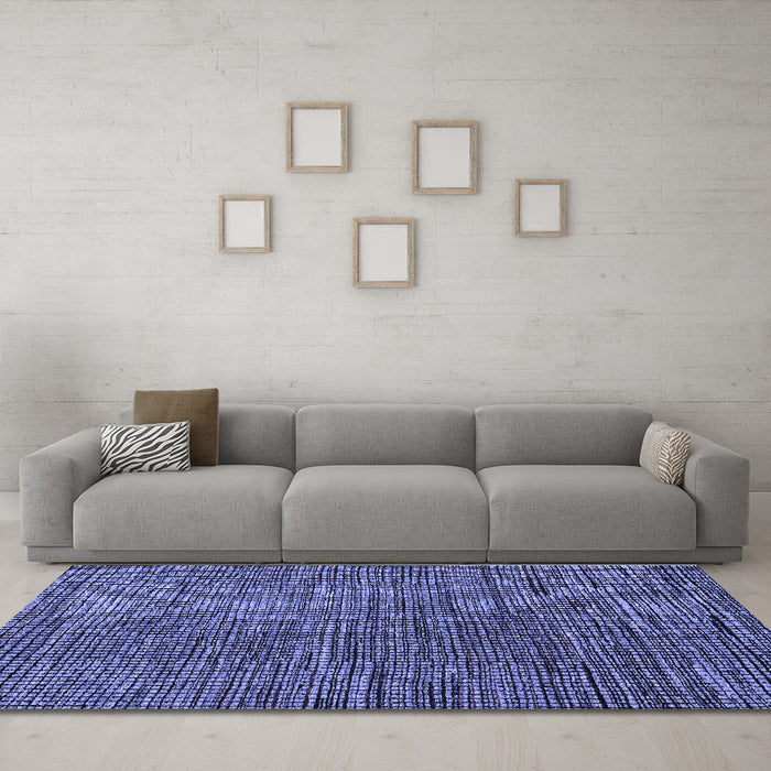 Machine Washable Abstract Blue Modern Rug in a Living Room, wshabs4564blu