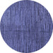 Round Machine Washable Abstract Blue Modern Rug, wshabs4564blu