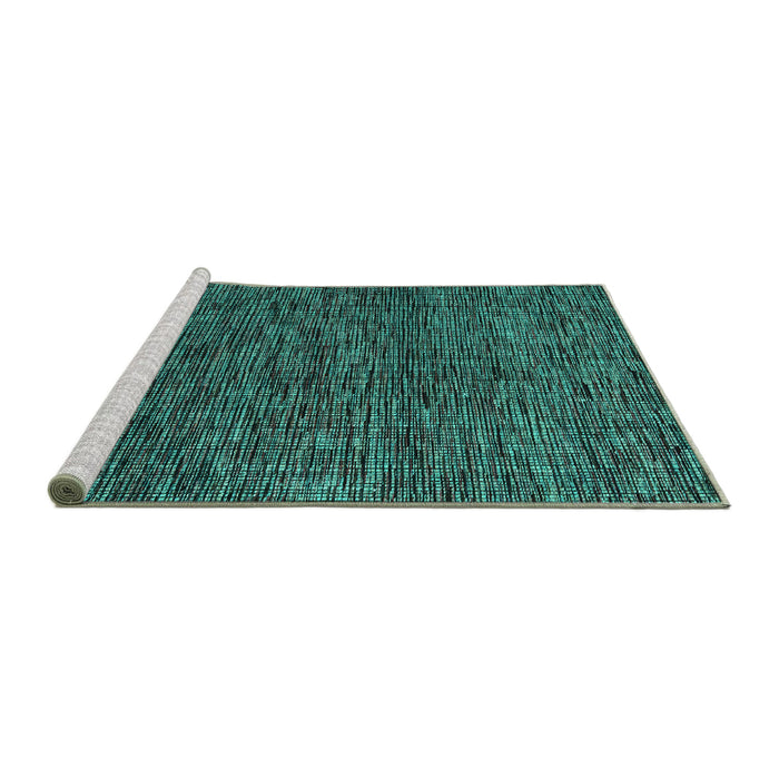 Sideview of Machine Washable Abstract Turquoise Modern Area Rugs, wshabs4565turq