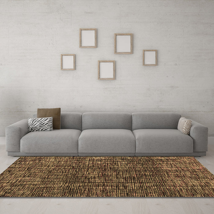 Machine Washable Abstract Brown Modern Rug in a Living Room,, wshabs4565brn