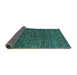 Sideview of Abstract Turquoise Modern Rug, abs4565turq