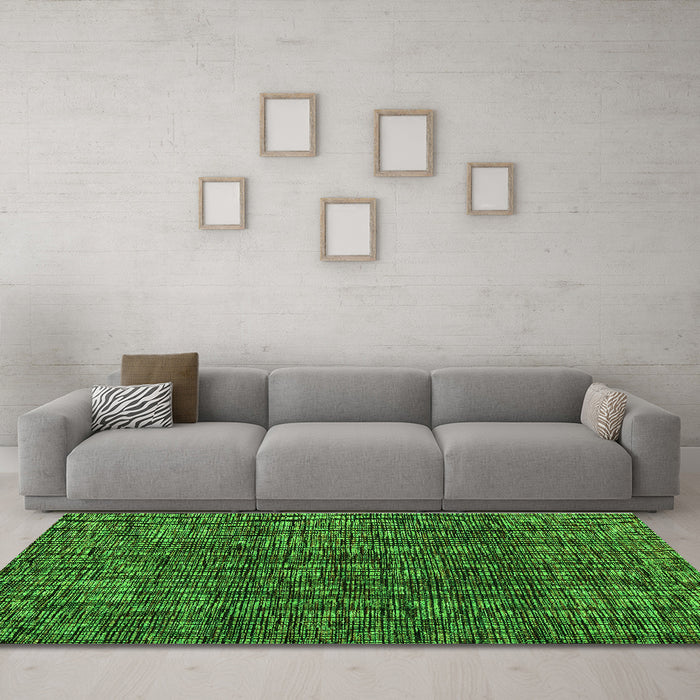 Machine Washable Abstract Green Modern Area Rugs in a Living Room,, wshabs4565grn