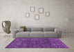 Machine Washable Abstract Purple Modern Area Rugs in a Living Room, wshabs4565pur