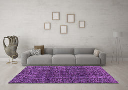 Machine Washable Abstract Purple Modern Area Rugs in a Living Room, wshabs4565pur