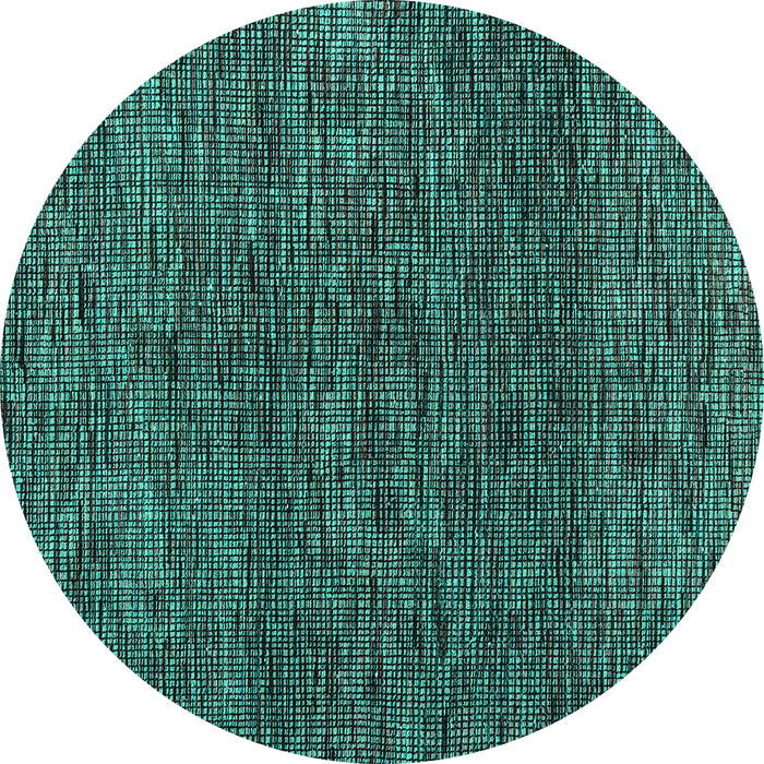 Round Machine Washable Abstract Turquoise Modern Area Rugs, wshabs4565turq