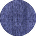 Round Abstract Blue Modern Rug, abs4565blu