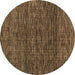 Round Abstract Brown Modern Rug, abs4565brn