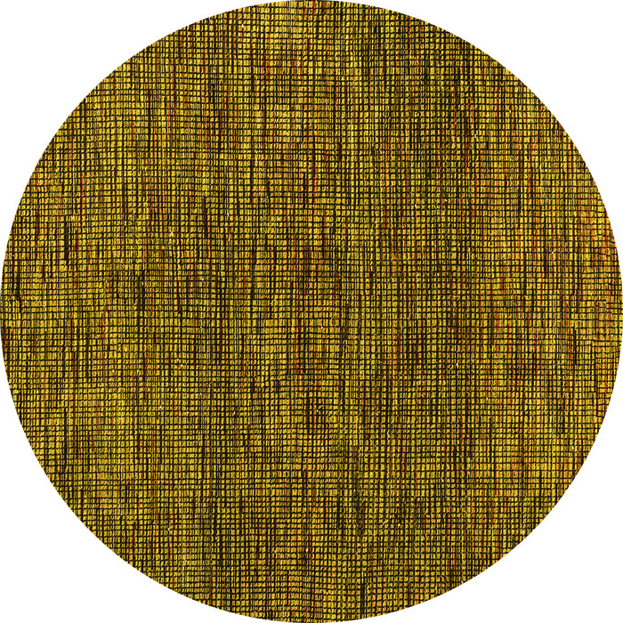 Round Machine Washable Abstract Yellow Modern Rug, wshabs4565yw