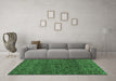 Machine Washable Abstract Emerald Green Modern Area Rugs in a Living Room,, wshabs4565emgrn