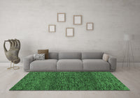 Machine Washable Abstract Emerald Green Modern Rug, wshabs4565emgrn