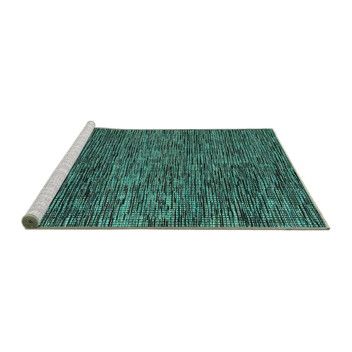 Sideview of Machine Washable Abstract Turquoise Modern Area Rugs, wshabs4566turq