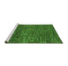 Sideview of Machine Washable Abstract Green Modern Area Rugs, wshabs4566grn