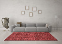 Machine Washable Abstract Red Modern Rug, wshabs4566red