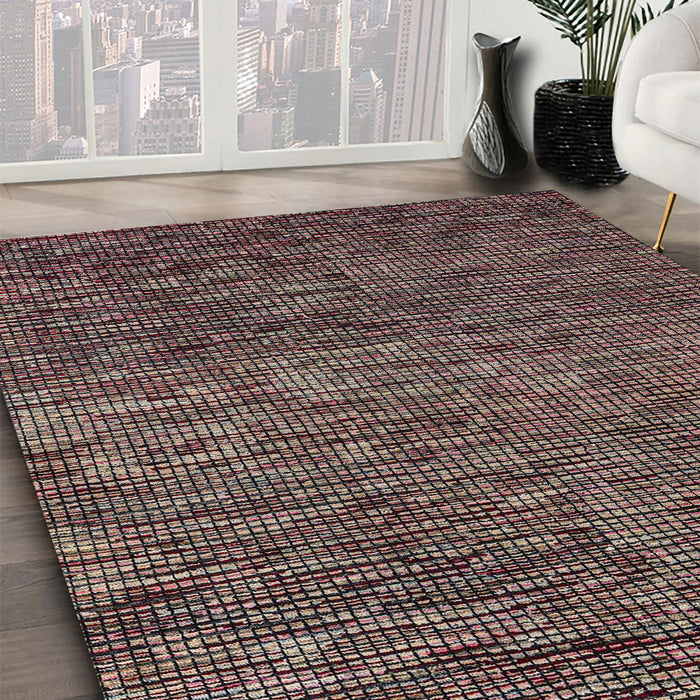 Machine Washable Abstract Rosy Pink Rug in a Family Room, wshabs4566