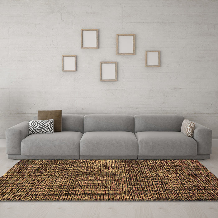 Machine Washable Abstract Brown Modern Rug in a Living Room,, wshabs4566brn