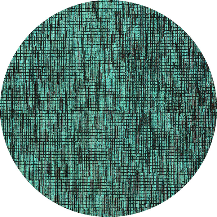 Round Abstract Turquoise Modern Rug, abs4566turq