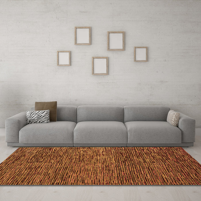 Machine Washable Abstract Orange Modern Area Rugs in a Living Room, wshabs4566org