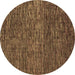 Round Abstract Brown Modern Rug, abs4566brn