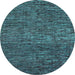 Round Abstract Light Blue Modern Rug, abs4566lblu