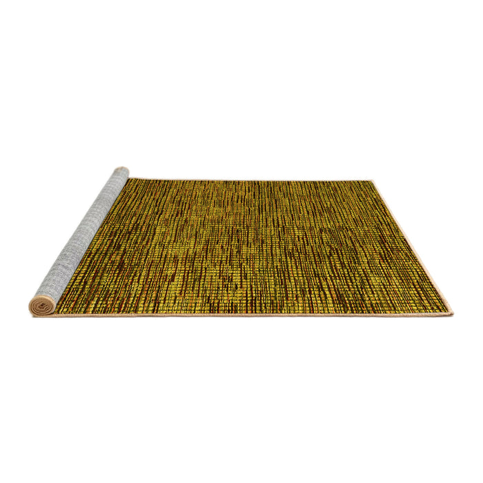 Sideview of Machine Washable Abstract Yellow Modern Rug, wshabs4566yw