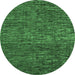 Round Abstract Emerald Green Modern Rug, abs4566emgrn