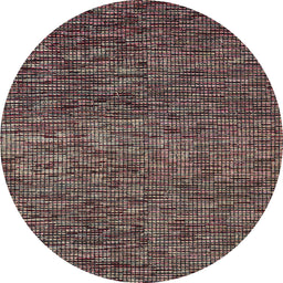Round Abstract Pink Modern Rug, abs4566